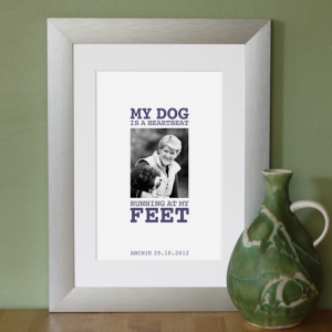 An alternative design for the personalised Dotti Diva print produced for Clare Balding featuring Archie her dog